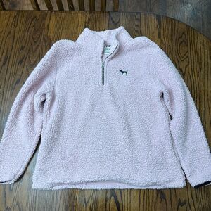 PINK Victoria's Secret Light Pink Sherpa Zip-Up